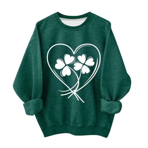 hotojiny St. Patrick's Day Shirt for Girls Cute Graphic T-Shirt Toddler Boys Long Sleeve Pullover Kids Tops St. Patrick's Day Gift 1-13 T