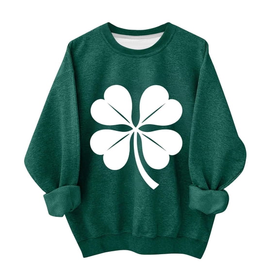 hotojiny St. Patrick's Day Shirt for Girls Cute Graphic T-Shirt Toddler Boys Long Sleeve Pullover Kids Tops St. Patrick's Day Gift 1-13 T