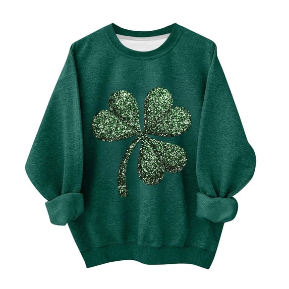hotojiny St. Patrick's Day Shirt for Girls Cute Graphic T-Shirt Toddler Boys Long Sleeve Pullover Kids Tops St. Patrick's Day Gift 1-13 T