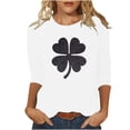thumbnail image 1 of hotojiny St Patricks Day Shirt Women Tops Plus Size 3/4 Sleeve Cute Tops Crew Neck Printed Shirts Summer Outfit St. Patrick's Day Gift, 1 of 7