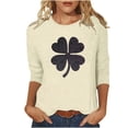 thumbnail image 1 of hotojiny St Patricks Day Shirt Women Tops Plus Size 3/4 Sleeve Cute Tops Crew Neck Printed Shirts Summer Outfit St. Patrick's Day Gift, 1 of 7