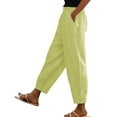 thumbnail image 1 of hotojiny Summer Pants for Women Plus Size Loose Drawstring Beach Pants Baggy Solid Color Elastic Waist Comfy Trousers with Pockets, 1 of 5