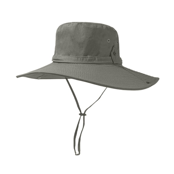 hotojiny Summer Wide Brim Sun Hat for Men Women Breathable Mesh Outdoor Hat Wind Resistant Drawstring Cap for Fishing Hiking