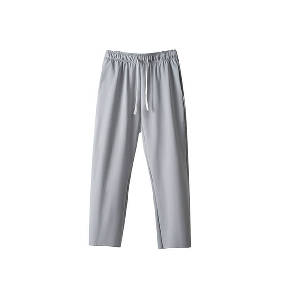 hotojiny Sweat Pants for Mens Solid Color Lightweight Quick Dry Cropped Pants Casual Athletic Workout Elastic Waist Sweatpants