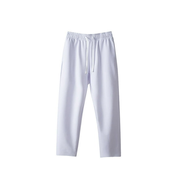 hotojiny Sweat Pants for Mens Solid Color Lightweight Quick Dry Cropped Pants Casual Athletic Workout Elastic Waist Sweatpants