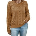 thumbnail image 1 of hotojiny Sweaters for Women Trendy Boho Hollow out V Neck Blouse Soft Lightweight Long Sleeve Knit Shirts Fall Fashion Clothes, 1 of 7