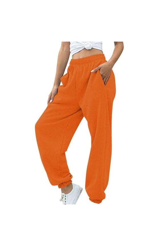 Sweatpants Womens for Winter Warm Wide Leg Loose Joggers High Elastic Waisted Thermal Trousers for Running Workout
