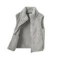 thumbnail image 1 of hotojiny Teens Girls Sherpa Fleece Vest Unisex Kids Clothes Warm Fuzzy Full Zip Sleeveless Jacket Stand Collar Soft Cozy Outerwear 1-13 T, 1 of 4