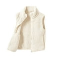 thumbnail image 1 of hotojiny Teens Girls Sherpa Fleece Vest Unisex Kids Clothes Warm Fuzzy Full Zip Sleeveless Jacket Stand Collar Soft Cozy Outerwear 1-13 T, 1 of 4