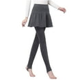thumbnail image 1 of hotojiny Thermal Skirt with Leggings Women for Tennis Exercise Hiking Fleece Lined Tight Pants with Ruffle Pleated Skirts, 1 of 4
