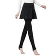 thumbnail image 1 of hotojiny Thermal Skirt with Leggings Women for Tennis Exercise Hiking Fleece Lined Tight Pants with Ruffle Pleated Skirts, 1 of 4