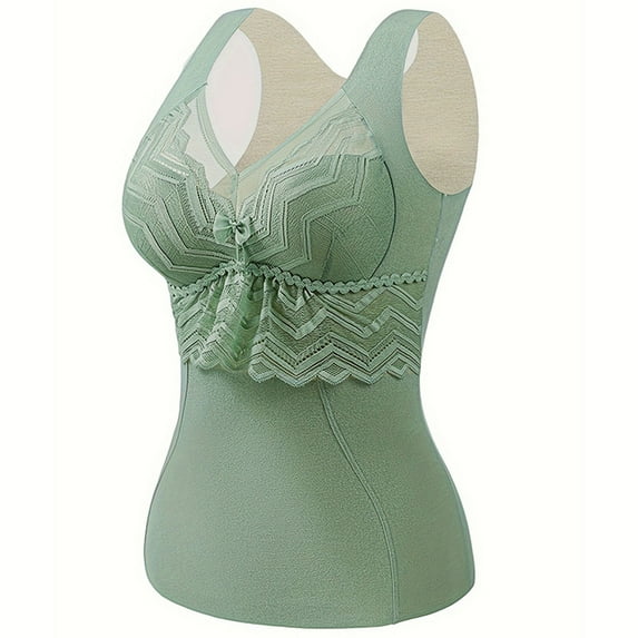 hotojiny Thermal Tank Tops Women Fleece Lined Underwear Sleeveless Camisole Undershirts Warm Base Layer Vest