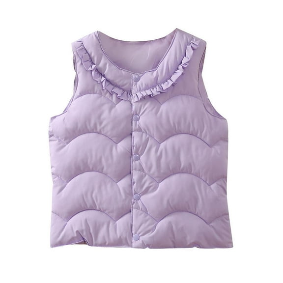 hotojiny Toddler Baby Girls Puffer Vest Winter Warm Outfits Soft Cute Sleeveless Down Jackets Lightweight Outerwear