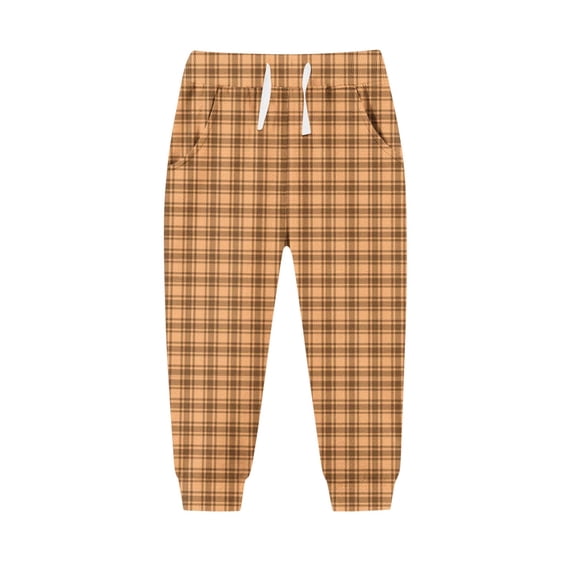 hotojiny Toddler Boys Plaid Pants Baby Girls' Cute Harem Pants Soft Comfortable Drawstring Elastic Waisted Joggers Trousers 2-13 Y
