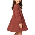 thumbnail image 1 of hotojiny Toddler Clothes Casual Long Sleeve Knee Length Fall Dress Little Girls Cute Ruffle Crew Neck A-Line Flowy Tunic Dress(Red,9-10 Years), 1 of 9