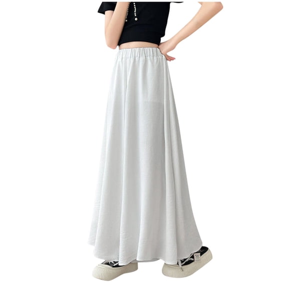 hotojiny Toddler Girls Flowy Pants Dance Palazzo Wide Leg Trousers Teen Clothes Casual Beach Pants for Kids 4-14 Years