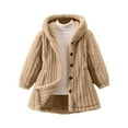 thumbnail image 1 of hotojiny Toddler Girls Hooded Coat Fleece Fuzzy Warm Soft Fall Winter Baby Clothes Long Sleeve Button Down Jackets Outerwear, 1 of 6
