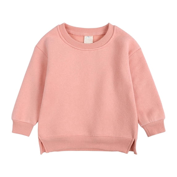 hotojiny Toddler Unisex Crewneck Sweatshirt Baby Girls Boys Cotton Solid Long Sleeve Pullover Infant Tops Newborn Clothes 6 M-7 T