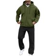 thumbnail image 1 of hotojiny Track Suits for Men 2 Piece Set Full Zip Jacket Workout Hooded Sweatshirt Casual Active Loose Fit Pants Matching Sweatsuit(Army Green,Medium), 1 of 7