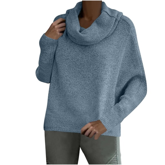 hotojiny Turtleneck Sweater for Women Fall Fashion Outfits Casual Knitted Long Sleeve Loose Pullover Tops Comfy Lounge Shirts