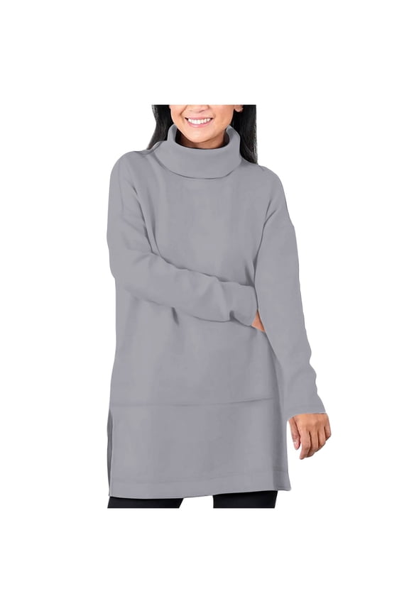 Turtleneck Top for Women Plus Size Long Sleeve Casual Shirts Lounge Loose Basic Tops Fashion Clothes
