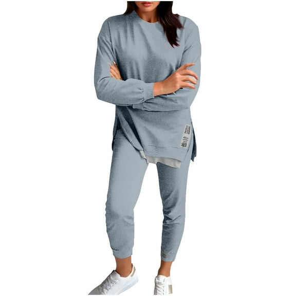 hotojiny Two Piece Outfits for Women Casual Sweatsuits Set Fashion Long Sleeve Sweatshirt Jogger Pants Matching Set Fall Tracksuit