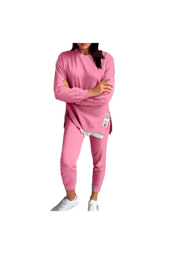 Two Piece Outfits for Women Casual Sweatsuits Set Fashion Long Sleeve Sweatshirt Jogger Pants Matching Set Fall Tracksuit