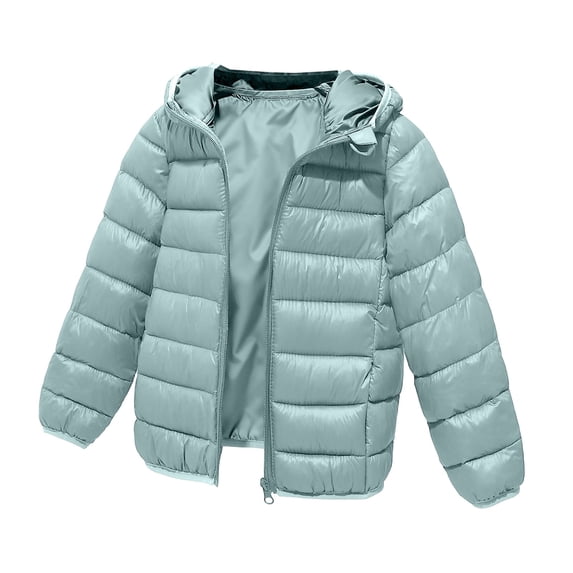 hotojiny Unisex Boy Girl Puffer Jacket Hooded Lightweight Outdoor Windproof Down Coats Winter Warm Clothes