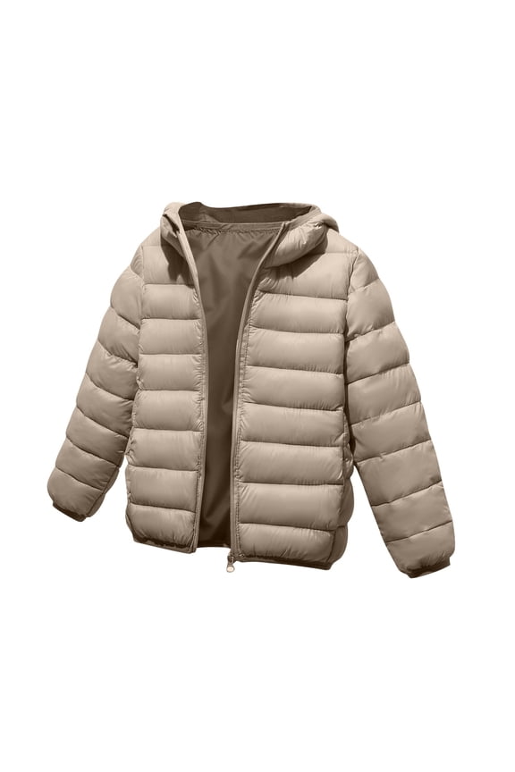 Unisex Boy Girl Puffer Jacket Hooded Lightweight Outdoor Windproof Down Coats Winter Warm Clothes