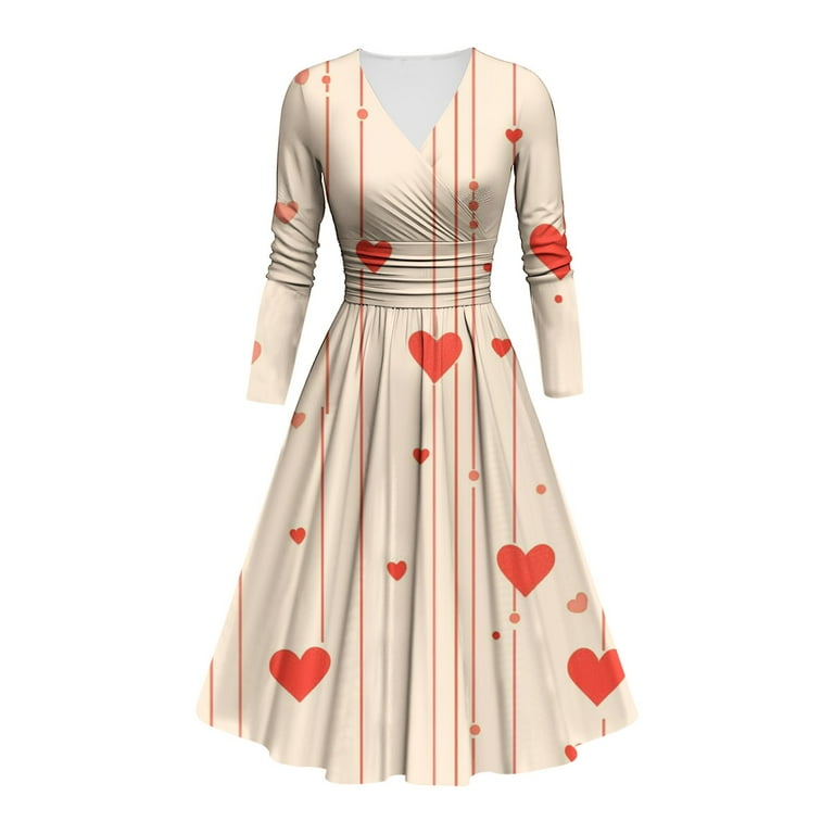 hotojiny Valentine's Day Dresses for Women Cute Trendy A-Line