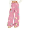 thumbnail image 1 of hotojiny Valentine's Day Fluffy Pajama Pants for Women Comfy Fuzzy Pj Bottoms Soft Winter Heart Lounge Trouser Fleece Sleepwear, 1 of 7
