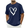 thumbnail image 1 of hotojiny Valentine's Day Shirts for Men Oversized Short Sleeve Heart Outfit T Shirts Lightweight Casual Crew Neck Tee, 1 of 4