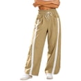 thumbnail image 1 of hotojiny Wide Leg Pants for Women Fashion High Waist Side Striped Baggy Sweat Pants Drawstring Athletic Casual Pants(Khaki,X-Large), 1 of 6