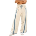thumbnail image 1 of hotojiny Wide Leg Pants for Women Fashion High Waist Side Striped Baggy Sweat Pants Drawstring Athletic Casual Pants(White,X-Large), 1 of 6