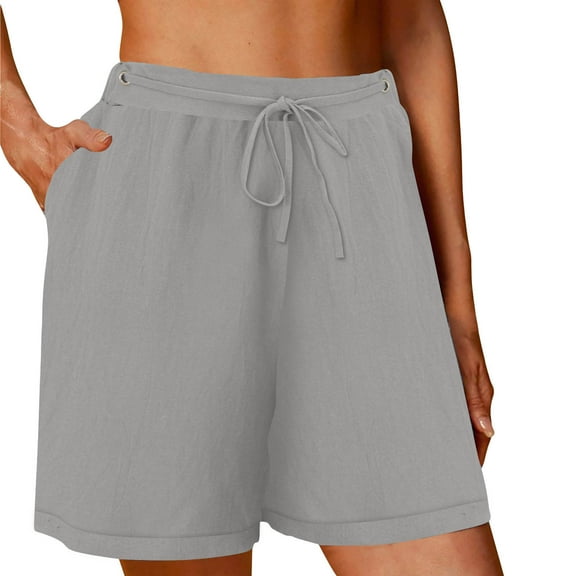 hotojiny Wide Leg Shorts for Women Summer Lounge Beach Vacation Shorts Casual Lightweight Baggy Shorts with Pockets