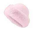 thumbnail image 1 of hotojiny Winter Hat for Women Elegant Fleece Fuzzy Warm Brim Hat Fashion Soft Comfort Lounge Solid Color Hat, 1 of 4
