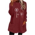 thumbnail image 1 of hotojiny Winter Warm Tops for Women Lounge Fleece Fuzzy Soft Pullover Shirts Comfy Long Sleeve Tops with Pockets, 1 of 4
