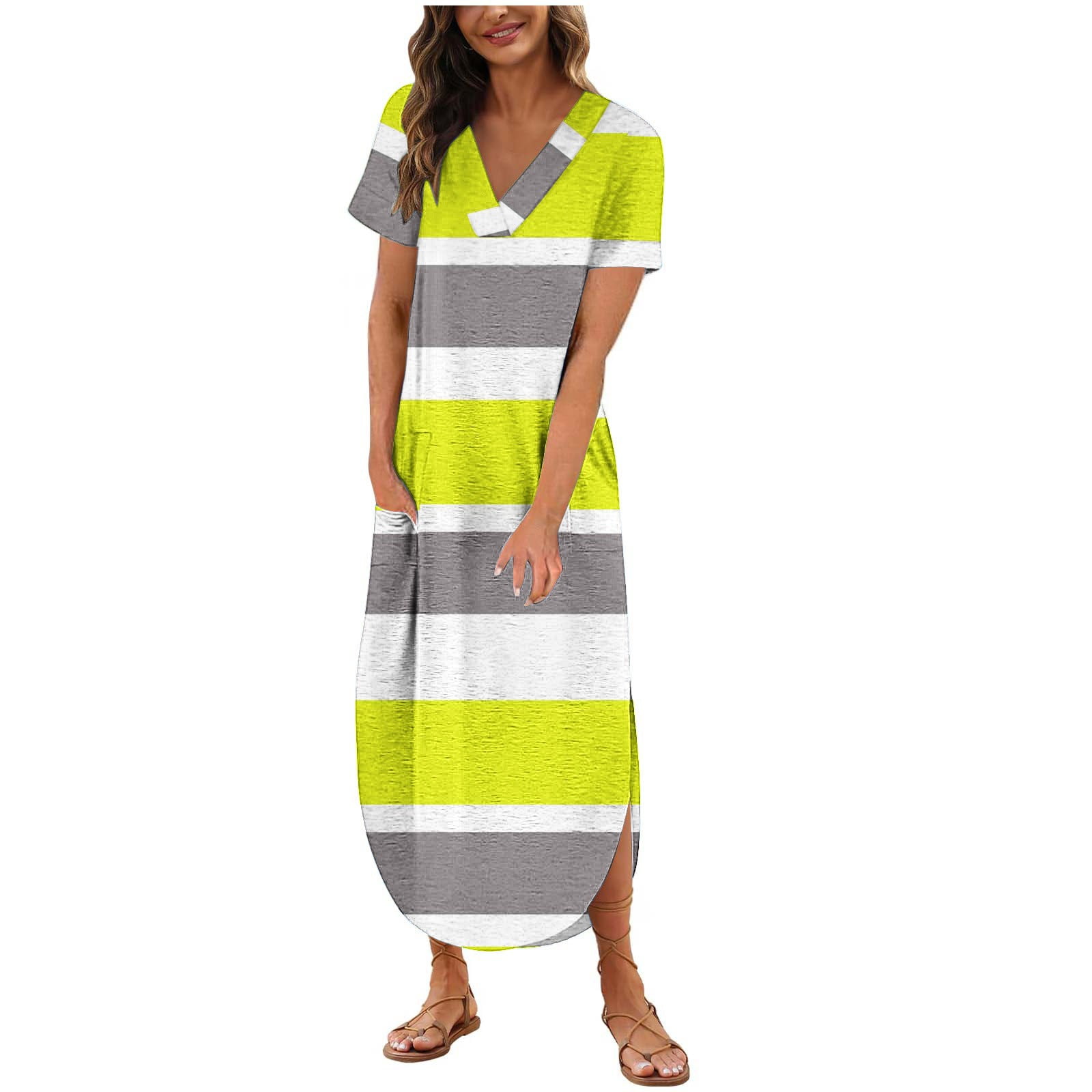 Casual Pocket Slit V Neck Long Dresses(7 Colors) Casual Pocket Slit V Neck Long Dresses(7 Colors)
