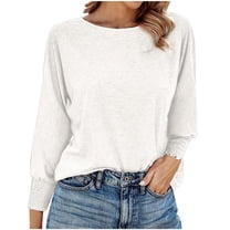 hotojiny Women Fashion Lightweight Shirts Long Sleeve Loose Tunic Tops Crew Neck Casual Tee Shirt Fall Outfits Clothes