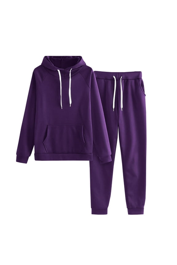 Women Jogger Outfit Matching Tracksuit Long Sleeve Hooded Sweatshirt and Sweatpants 2 Piece Lounge Sets Sweatsuits Womens Clothes