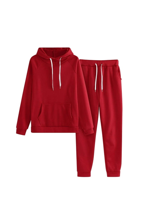 Women Jogger Outfit Matching Tracksuit Long Sleeve Hooded Sweatshirt and Sweatpants 2 Piece Lounge Sets Sweatsuits Womens Clothes