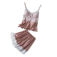 thumbnail image 1 of hotojiny Women Pajama Set Sleepwear Soft Lace V Neck Sleeveless Cami Top and Shorts 2 Piece Outfit Summer Loungewear, 1 of 5