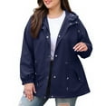 thumbnail image 1 of hotojiny Women Plus Size Rain Jacket Lightweight Waterproof Full Zip Raincoat Outdoor Hooded Windbreaker Trench Coat L-5Xl, 1 of 7