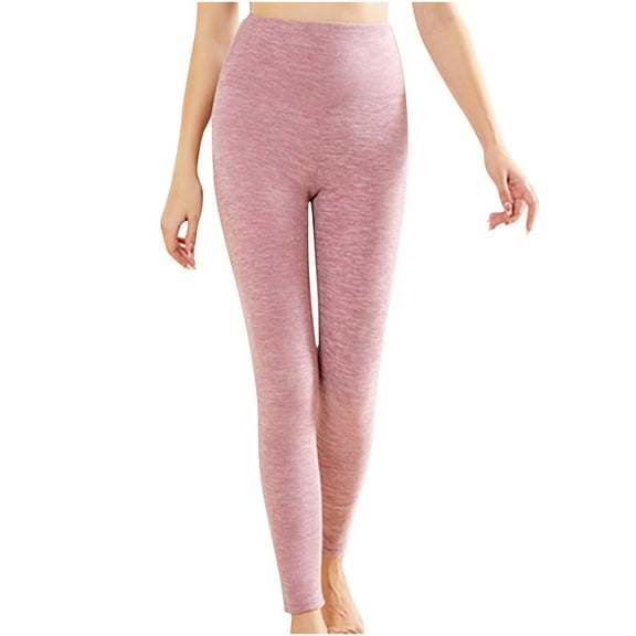 hotojiny Women Plus Size Thermal Leggings High Waisted Winter Warm Underwear Bottoms Fleece Lined Stretchy Tights Yoga Pants