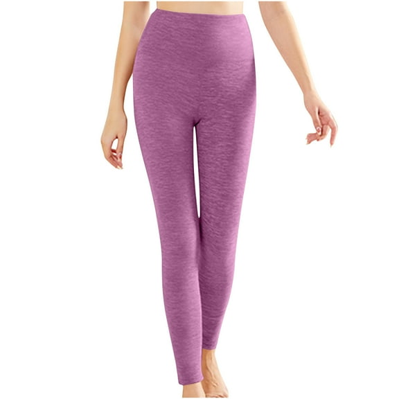 hotojiny Women Plus Size Thermal Leggings High Waisted Winter Warm Underwear Bottoms Fleece Lined Stretchy Tights Yoga Pants
