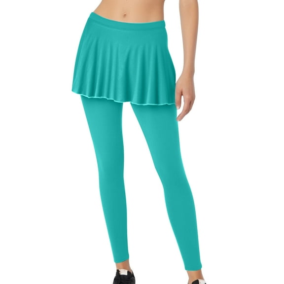 hotojiny Women Tennis Skirted Leggings Elastic Waist Pleated Skirt with Leggings Cute Tennis Running Skort Fall Clothing