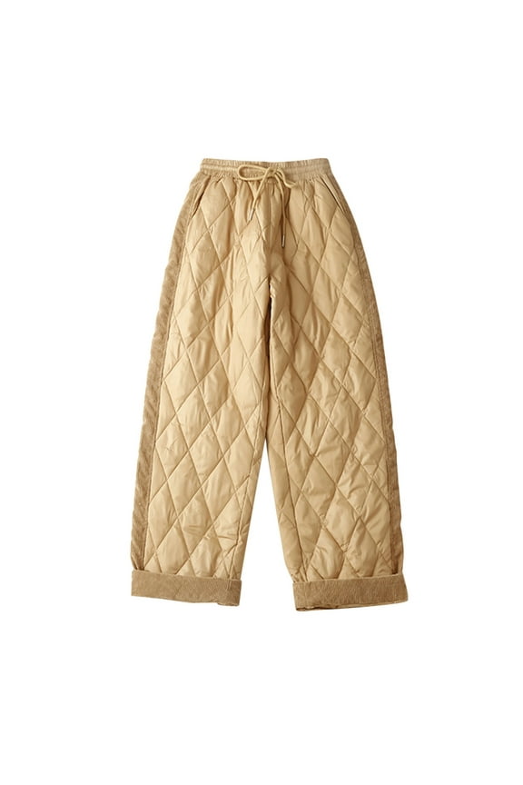 Women Winter Warm Pants Drawstring y Thermal Wide Leg Trousers with Pockets for Hiking Snow Ski