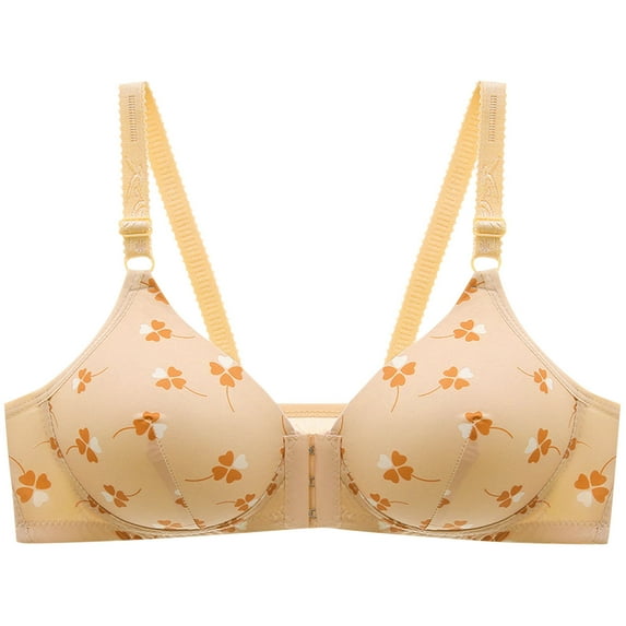 hotojiny Women Wirefree Bras Seamless Deep V Neck No Underwire Unlined Comfortable Bra St. Parikh's Day Print Front Closure Bra