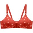 thumbnail image 1 of hotojiny Women Wirefree Bras Seamless Deep V Neck No Underwire Unlined Comfortable Bra St. Parikh's Day Print Front Closure Bra, 1 of 6