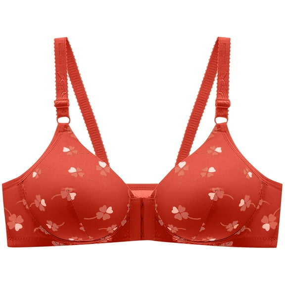 hotojiny Women Wirefree Bras Seamless Deep V Neck No Underwire Unlined Comfortable Bra St. Parikh's Day Print Front Closure Bra
